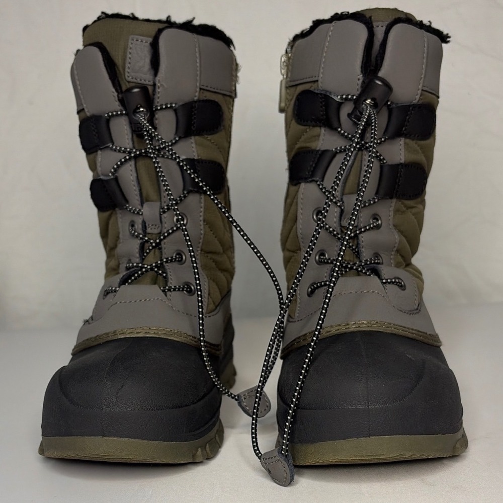 All in Motion Boys Snow Boots Olive Green Gray Thermolite Winter Size 3
